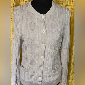 Brooks Brothers Sweater Womens Sz S Gray Cable Knit Cardigan